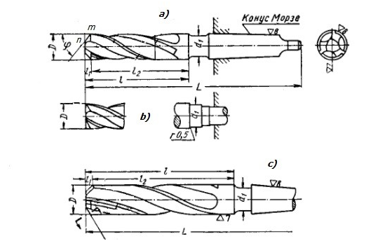 Чертеж сверло зенкер