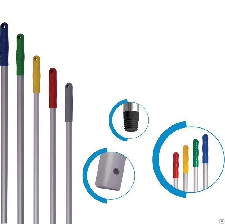 Ручка-палка для флаундера алюминиевая 140 см. синяя, красная, желтая, зеленая