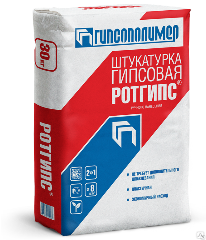 Штукатурка гипсовая М25 Гипсополимер /светло-серая/ 30 кг, цена в ...