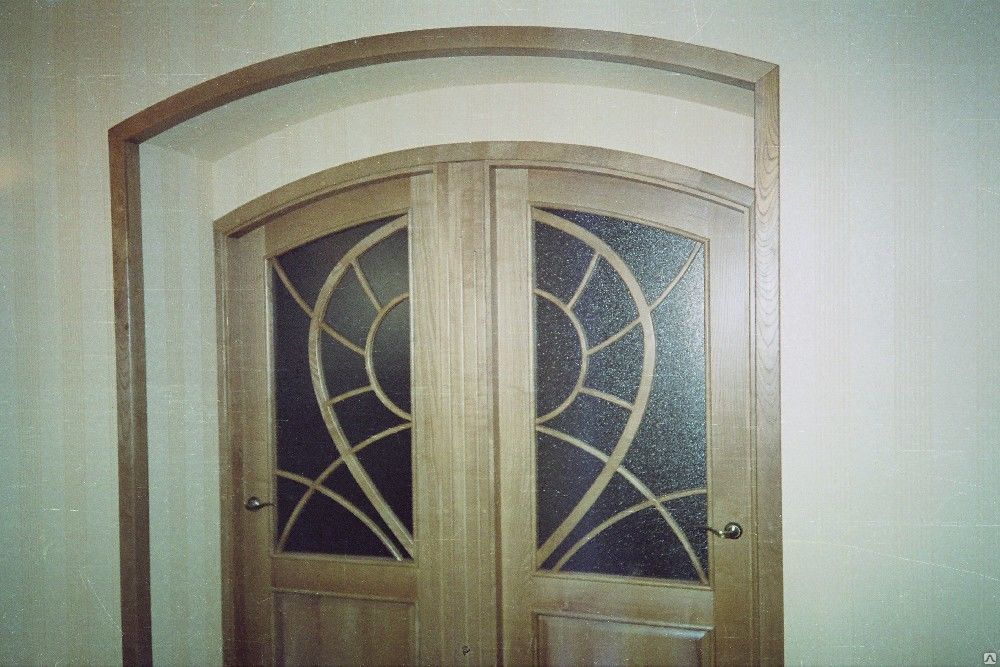 Двери арочные из натурального дерева (бук)
