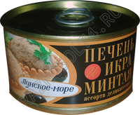 Печень и икра минтая (ассорти деликатесное) 120 гр. ж/б