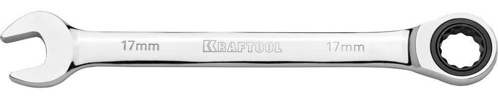 Комбинированный трещоточный гаечный ключ KRAFTOOL 17 мм 27230-17