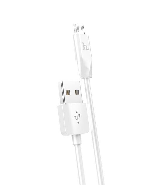 USB кабель для зарядки micro USB "Hoco" X1 силиконовый, белый 2.4A, 2м 2