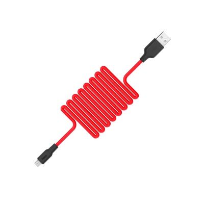 USB кабель для зарядки micro USB "Hoco" X21 (особо прочный, красный) 2.0A, 1м 2