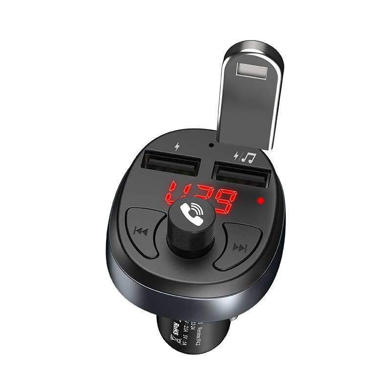 MP3 FM модулятор Hoco E41 (2гн.USB, microSD, Bluetooth v 4.2) чёрный 3