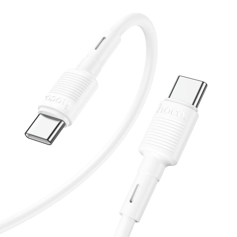 USB кабель шт.Type-C - шт.Type-C 1м, 3,0A 60W нейлон, белый X83 "Hoco" 2