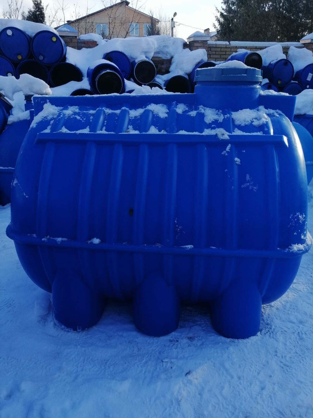 Ёмкость для воды пластиковая овально-горизонтальная 3000 л синяя Aquaplast 8
