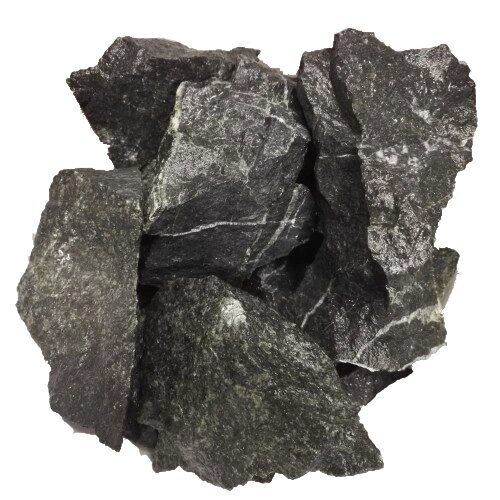 Камень для бани Пироксенит "Черный принц" колотый, 10 кг, средний, коробка, ЗЖ Аксессуары для саун и бань