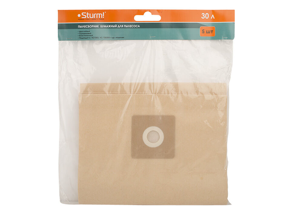 Бумажные мешки для строительных пылесосов Sturm VC7203-885 Sturm! 2