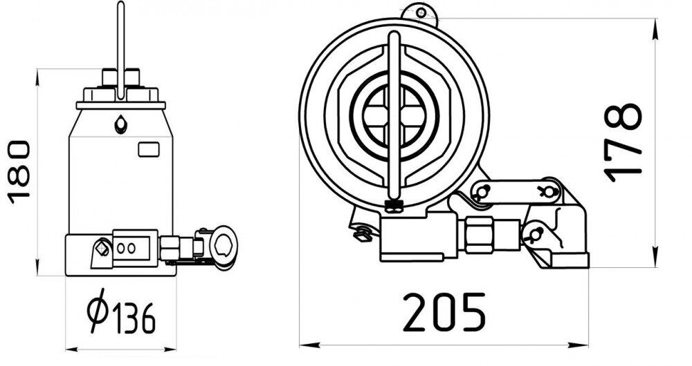 Домкрат гидравлический, 2-х плунжерный для автотехники ДГТ10-3913010-01 2
