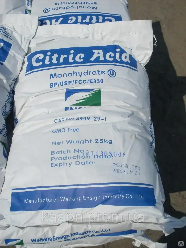 Лимонная кислота, моногидрат лимонной кислоты, Citric acid monohydrate, "Weifang Ensign Industry Co., Ltd"