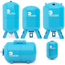 Гидроаккумуляторы Wester, объем 100, 150, 200, 300, 500 литров (мембранные баки для водоснабжения)