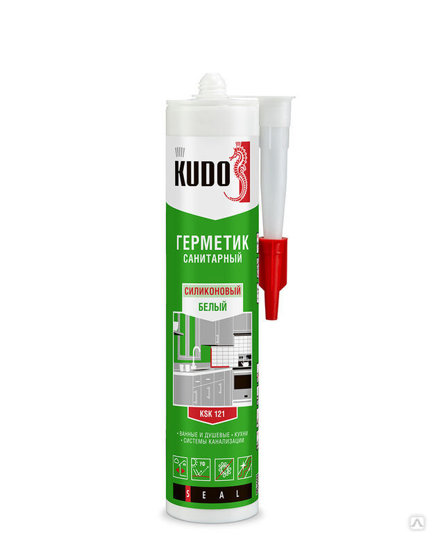 Герметик силиконовый санитарный KUDO Белый алюминий RAL 9006