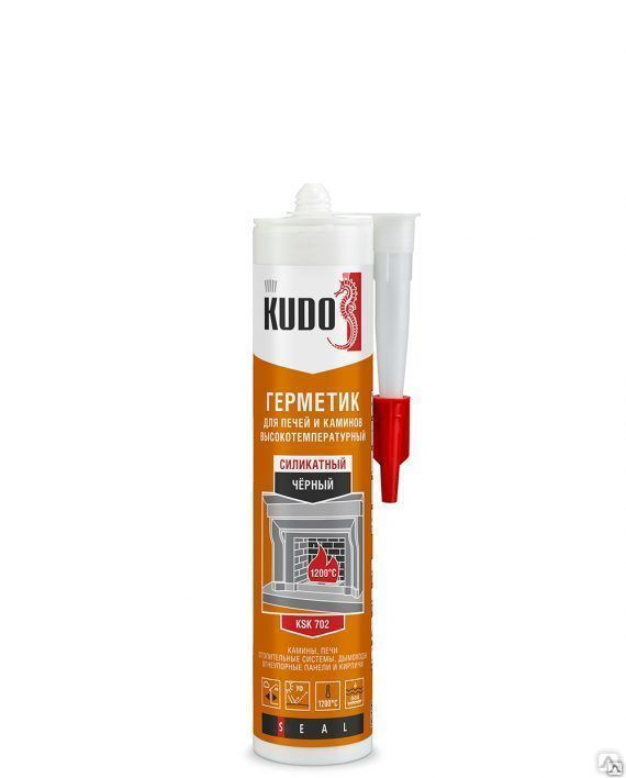Герметик для печей и каминов высокотемпературный KUDO KSK 702 Красно-коричневый