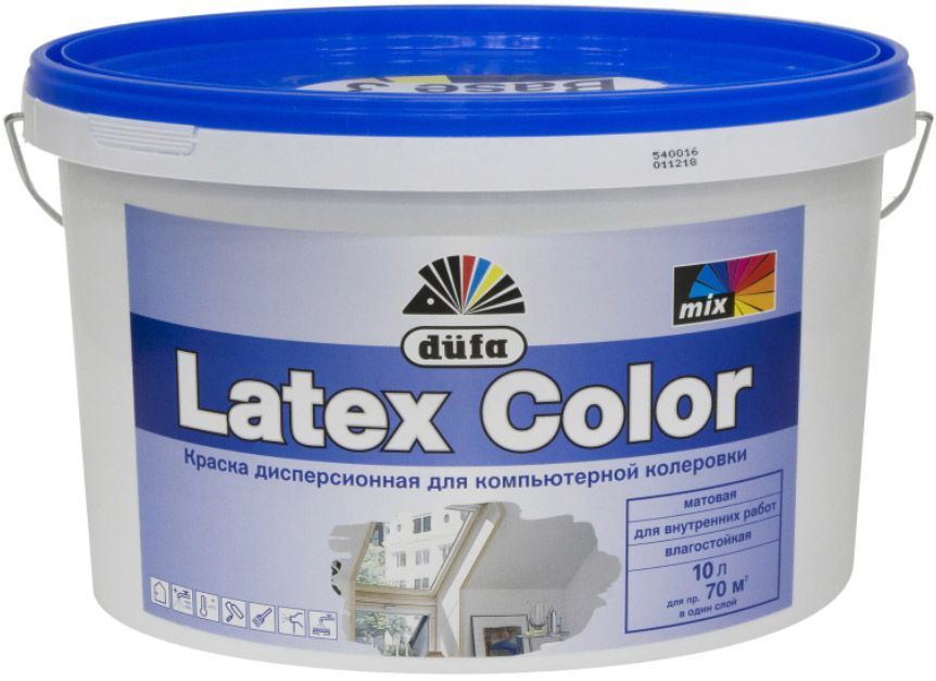 ДЮФА Маттлатекс Плюс база 3 прозрачная краска интерьерная латексная влагостойкая матовая (10л) / DUFA Mattlatex Plus bas