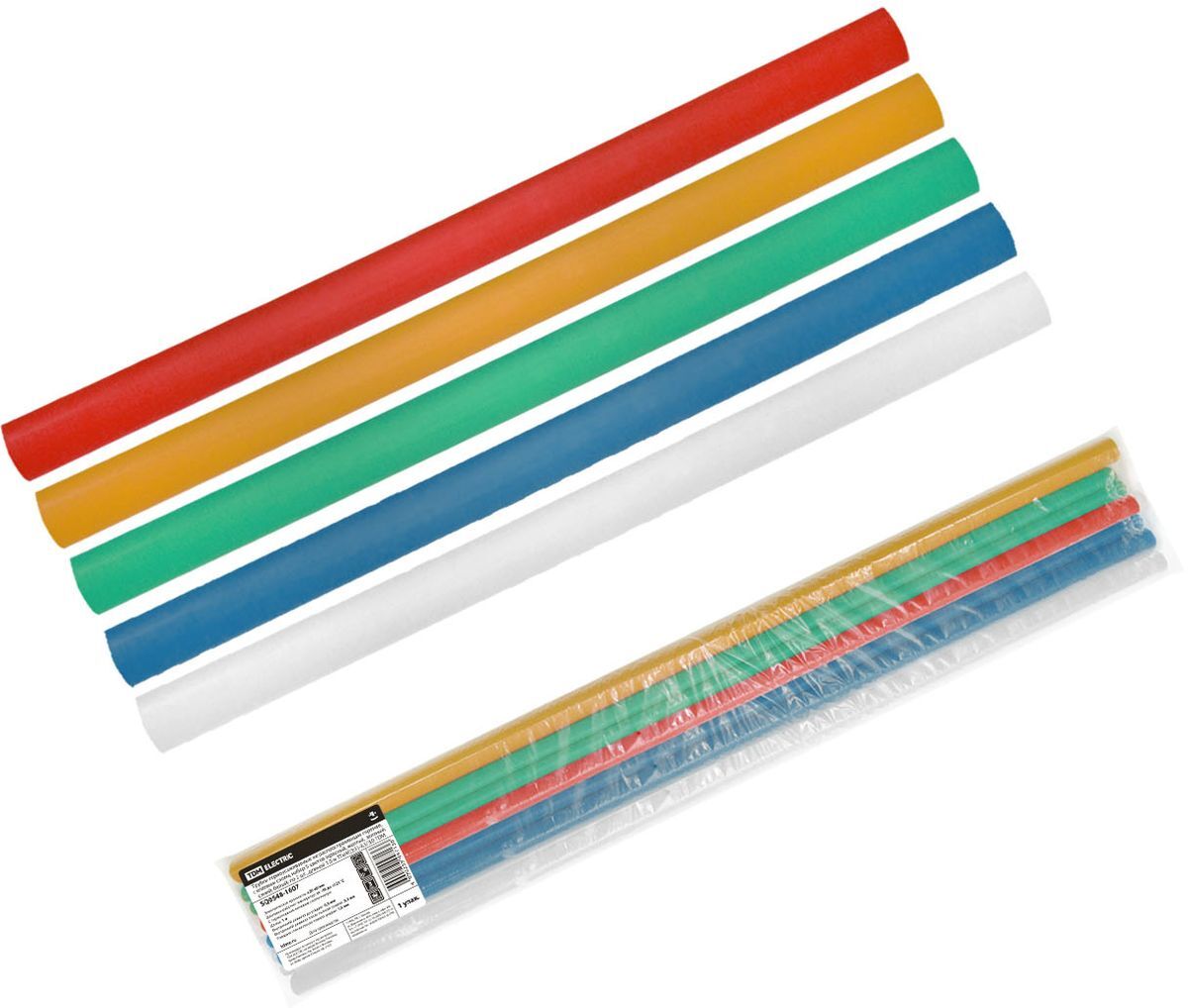Трубки термоусаживаемые, клеевые, набор 5 цветов по 2 шт. ТТкНГ(3:1)-9,5/3,0 TDM