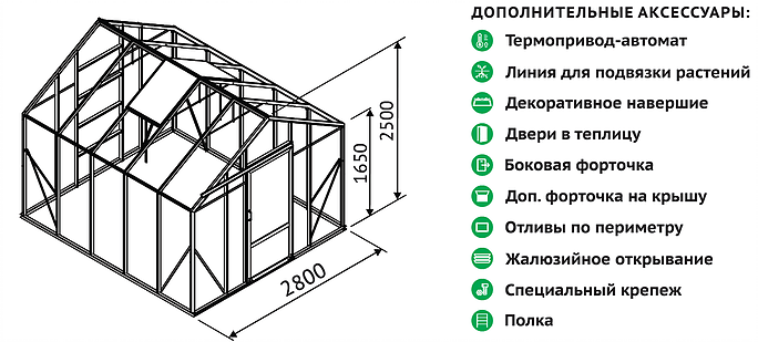 Теплица из стекла чертеж