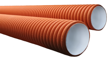 Труба гофрированная без раструба SN6 - SN7 (рыжая) 368х315 мм