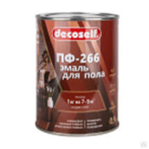 Эмаль для пола ПФ-266 красно-коричневая Decoself 0,9 кг ПУФАС 
