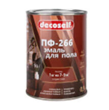 Эмаль для пола ПФ-266 красно-коричневая Decoself 0,9 кг ПУФАС