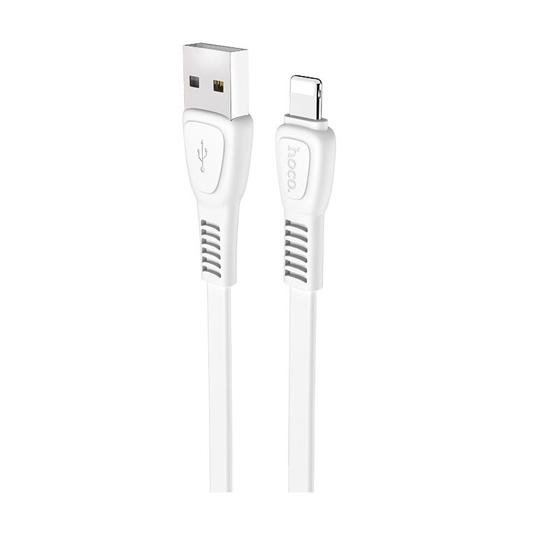 USB кабель шт.USB (A) - шт.Lightning 1,0м, 2,4А силиконовый, белый X40 "Hoco" 2