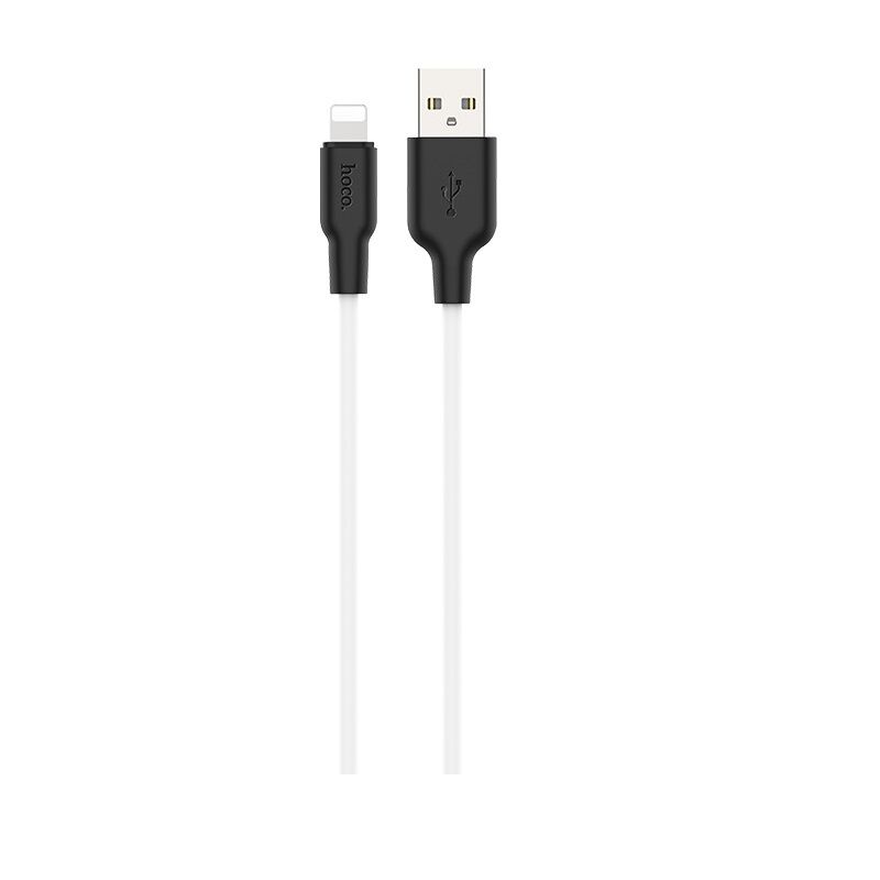 USB кабель шт.USB (A) - шт.Lightning 2,0м, 2,4А особо прочный, белый X21 Plus "Hoco" 3