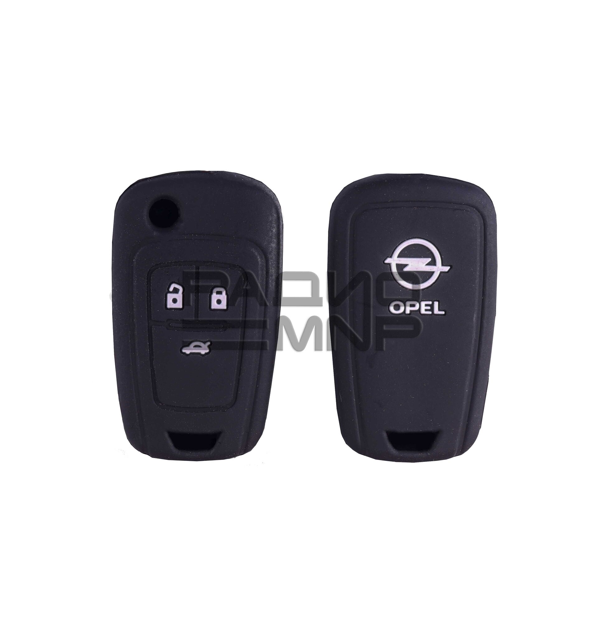 Чехол силиконовый для смарт-ключа Opel, 3 кнопки, выкидной, чёрный