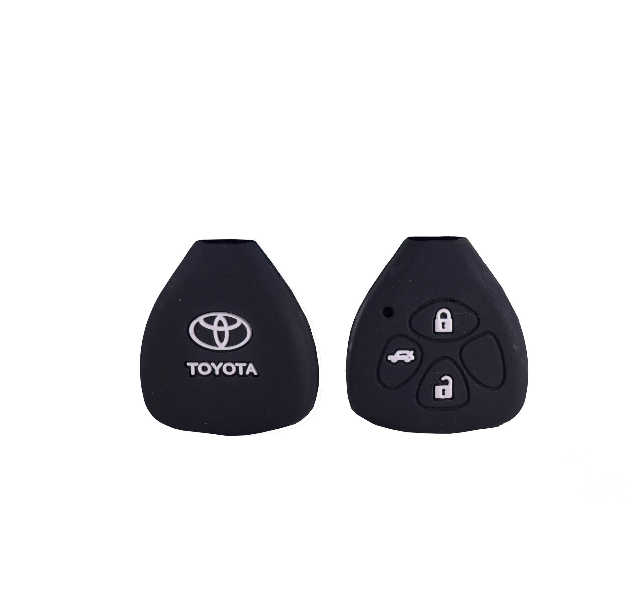 Чехол силиконовый к чип-ключу Toyota треугольный, 3 кнопки, чёрный