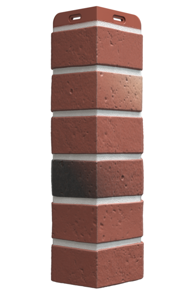 Угол фасадный наружный, Döcke BERG, Рубиновый, кирпич 434 мм