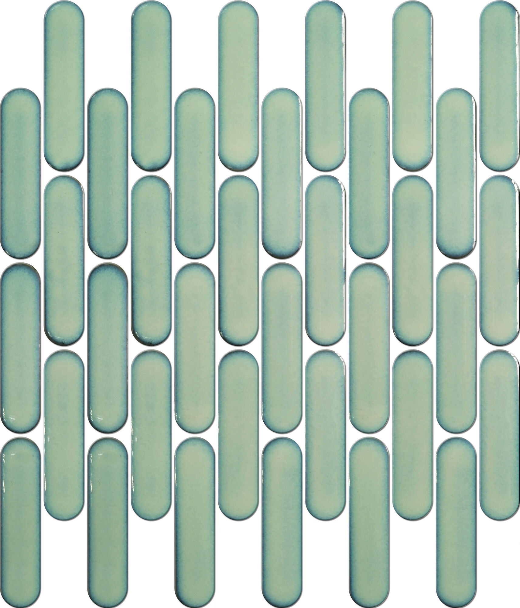 Мозаика керамическая R-343 NSmosaic зеленая глянцевая