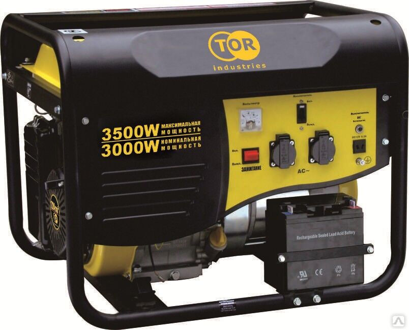 Генератор бензиновый TOR TR3500E 3,0кВт 220В 15л с кнопкой запуска