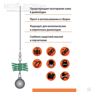 Набор для механической очистки дымоходов d150 веселый трубочист