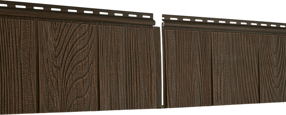 Фасадная панель Ю-Пласт S-Lock Щепа 2000х206 мм, 0,41 м2, Каштан #1
