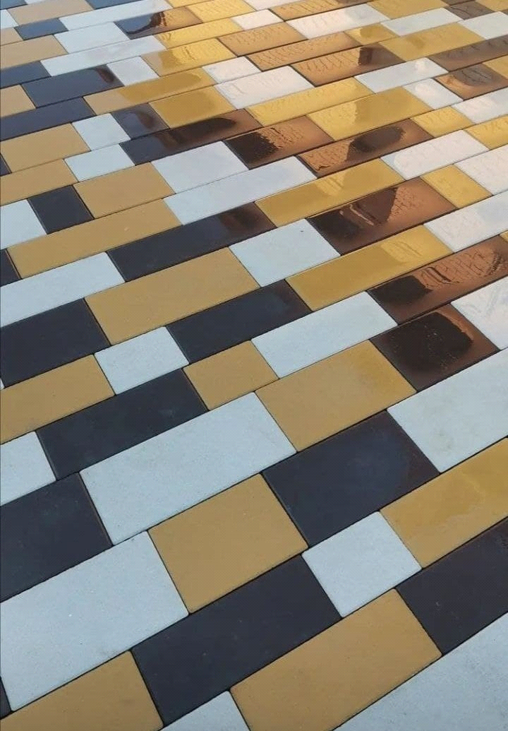 Тротуарная плитка Арт-сити желтая 450х200х60