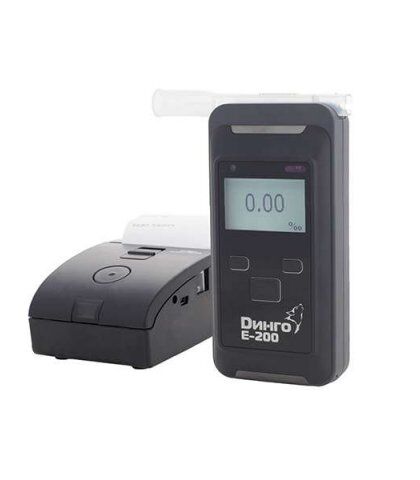 Анализатор концентрации паров этанола в выдыхаемом воздухе (алкотестер) Динго Е-200 с/без принтером