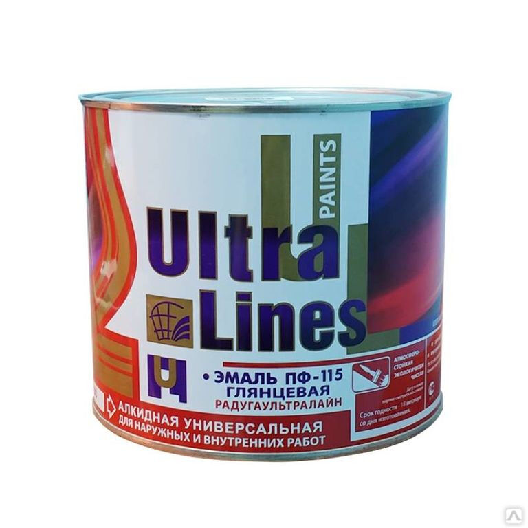 Эмаль ПФ-115 РАДУГА Ultra Lines вишневая 1,8кг