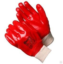 Перчатки МБС с ПВХ покрытием с манжетом-резинкой Гранат (красные) /раз.10 (XL) Gward Ruby