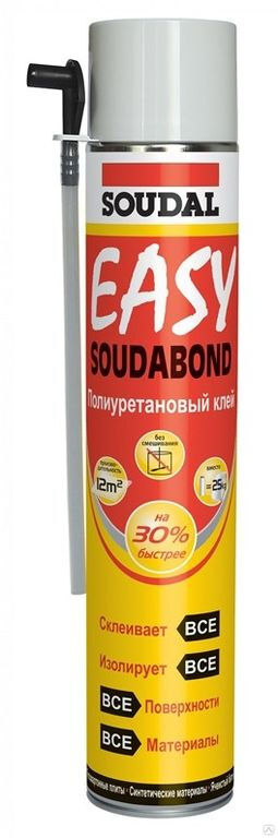 Пена-клей полиуретановый Soudal Easy Soudabond 750 мл бытовой 12 м.кв.
