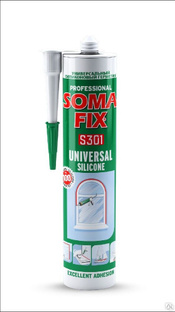 Герметик силиконовый SOMA FIX универсальный алюминий 280 мл / S205 