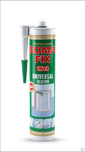 Герметик силиконовый SOMA FIX универсальный коричневый 280 мл / S203 