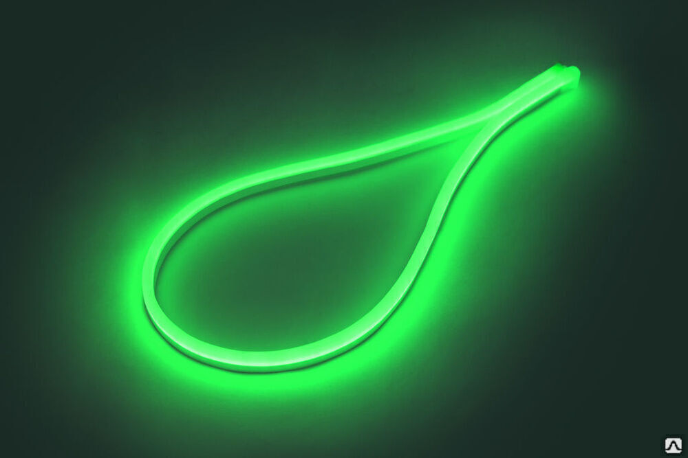 Светодиодный шнур NeonLine ELF боковой изгиб 8 мм 12В IP68 5 м зеленый