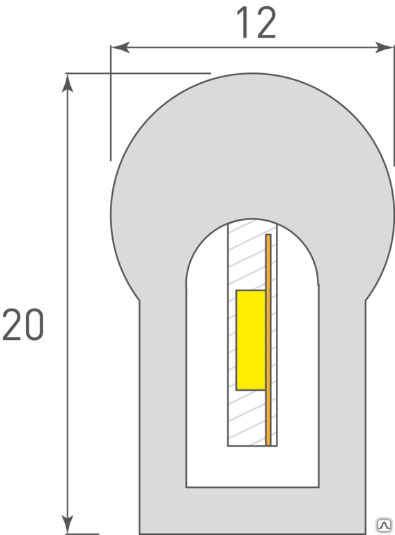 Светодиодный шнур NeonLine ELF боковой изгиб 12В IP68 5 м красный 2