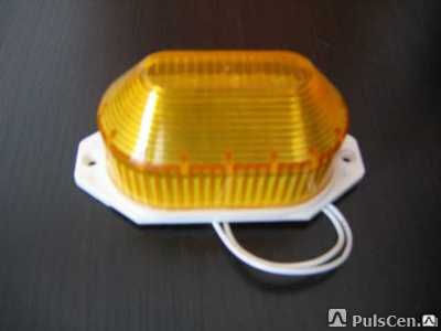 Строб-вспышка LED накладная 21 диод 220V режим работы 5 лет цвет желтый