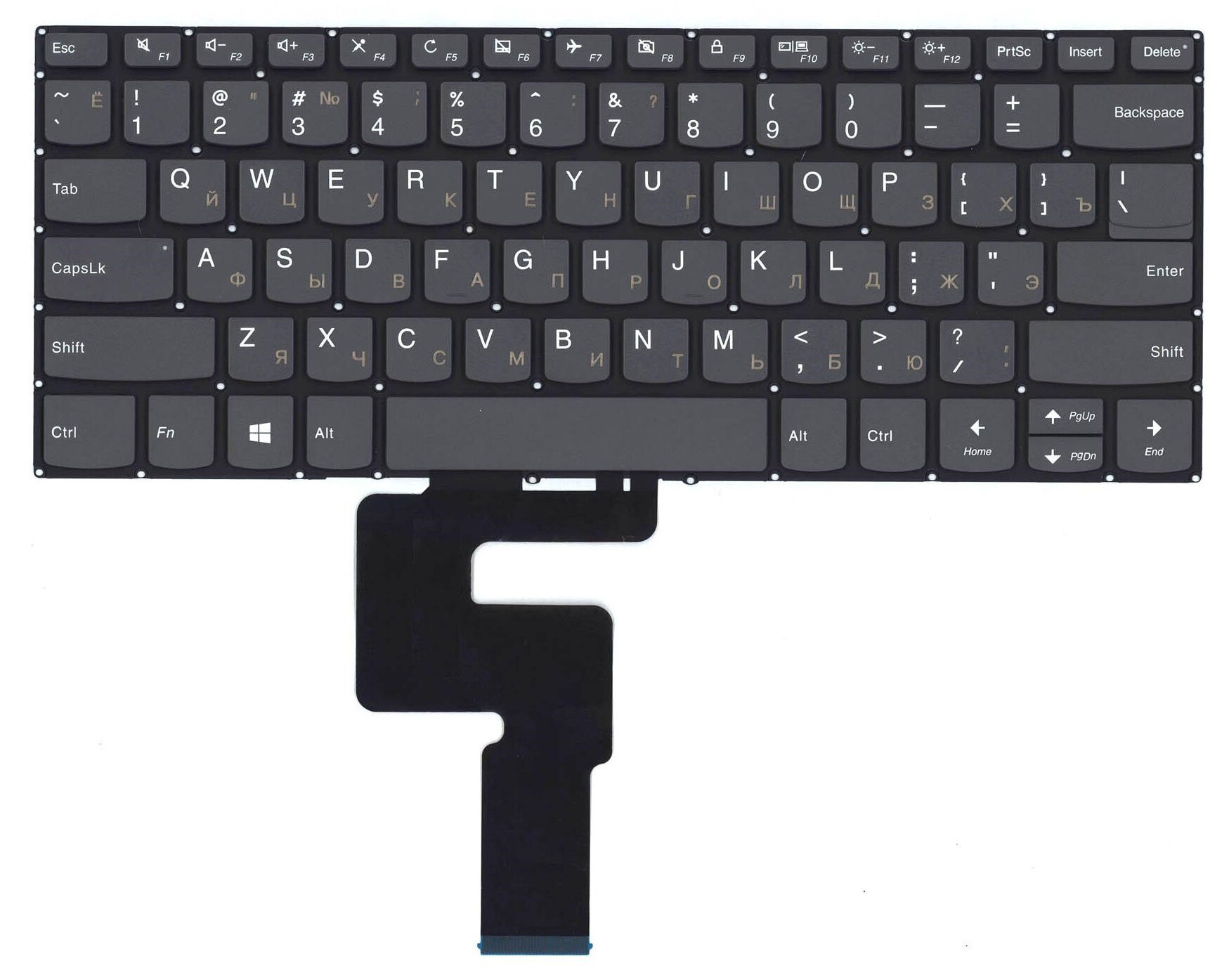 Клавиатура для ноутбука Lenovo 320-14ISK 520S-14IKB cерая p/n: N20M61620 PK131YM1A05 LCM 16H33SU-6
