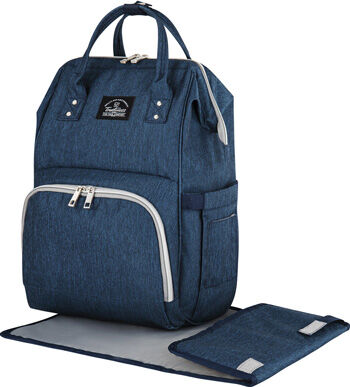 Рюкзак для мамы Brauberg MOMMY с ковриком крепления на коляску термокарманы синий 40x26x17 см 270820