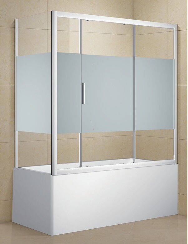 Шторка для ванны х стекло боковое 1750х700 мм, полоска, хром, 6мм 292126 Aquanet Practic