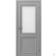 Межкомнатная дверь Деканто серый бархат остекленная #1