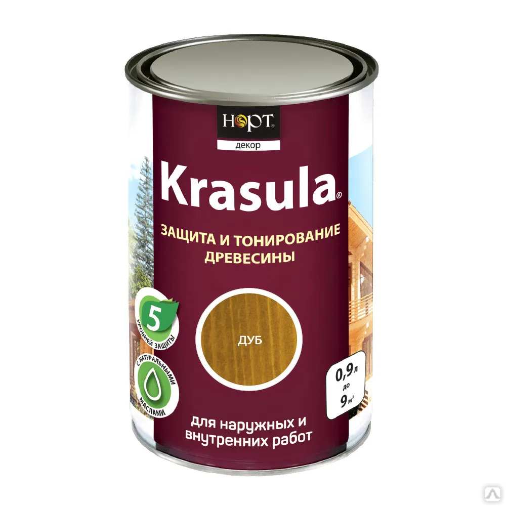 Пропитка по дереву Krasula Дуб 0,9 л купить - SD Market