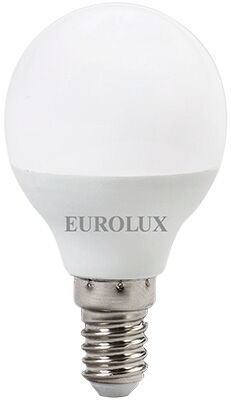 Лампа светодиодная Eurolux LL-E-G45-7W-230-4K-E14 (шар 7Вт нейтр. Е14) белы