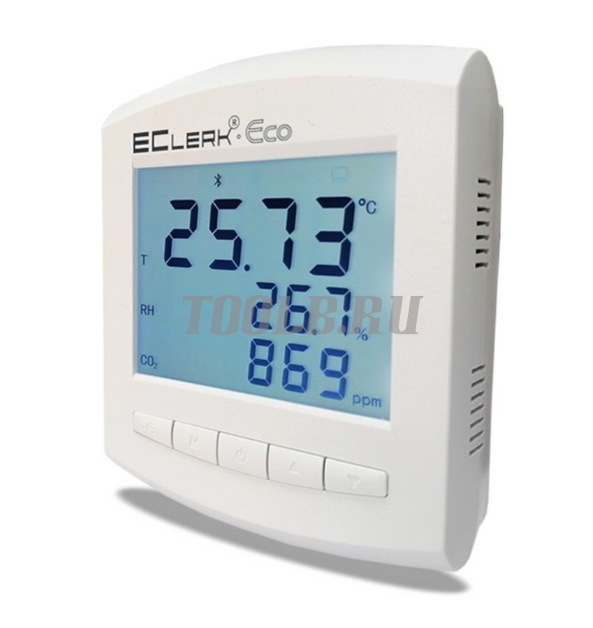 Рэлсиб EClerk-Eco-М-RHTС-11 Измеритель-регистратор температуры, относительной влажности, уровня CO2 в воздухе, с дисплее